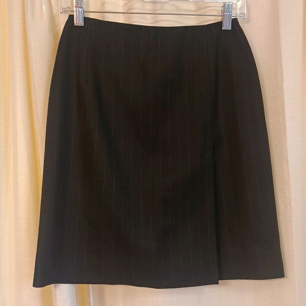 Vtg Lauren Ralph Lauren Petite 100% Wool Women's Black Pencil Skirt Size 4P